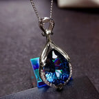 Thea | Silver Sapphire Teardrop Necklace