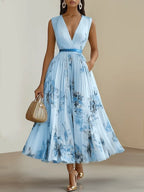 Molly | Elegant Sleeveless Long V-Neck Dress