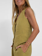 Holly | Sleeveless V-Neck & Wide-Leg Trouser Set