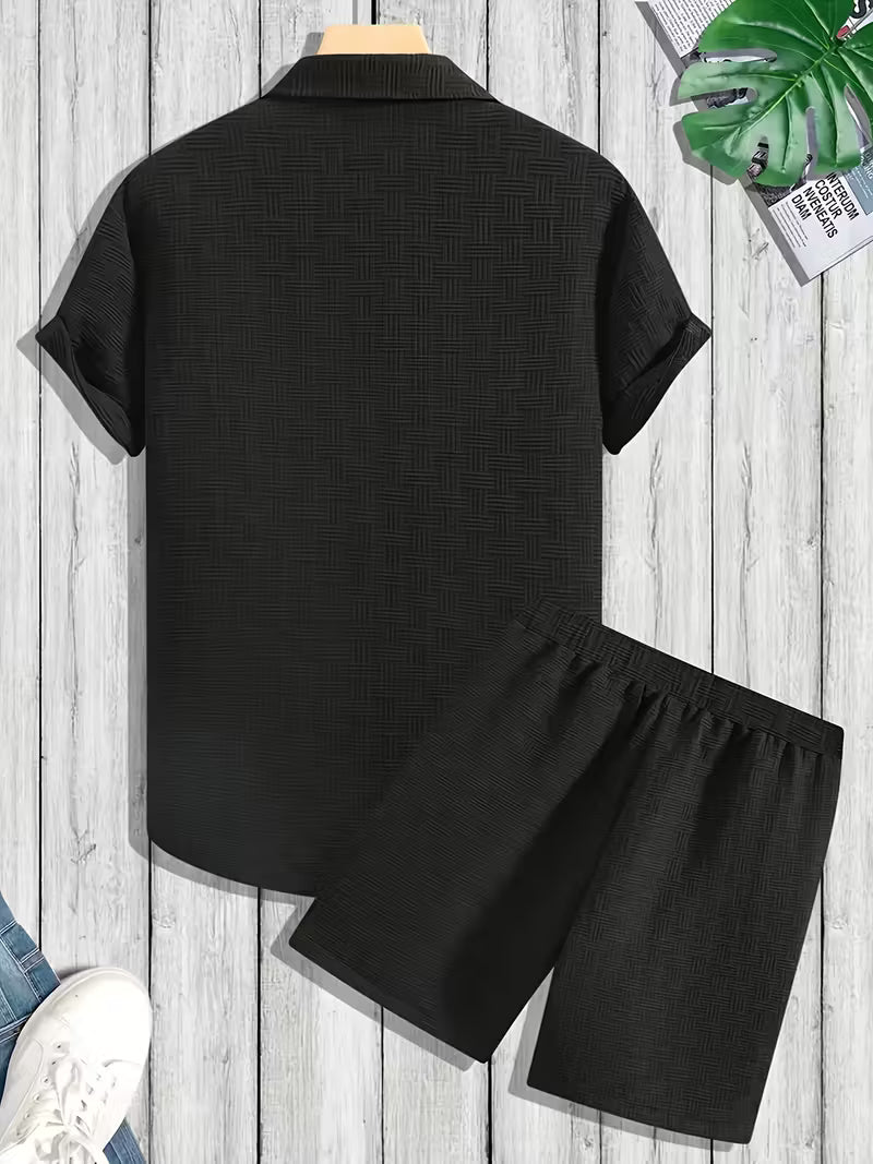 Cedric | Classic Button Shirt and Shorts Summer Set