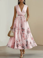 Molly | Elegant Sleeveless Long V-Neck Dress