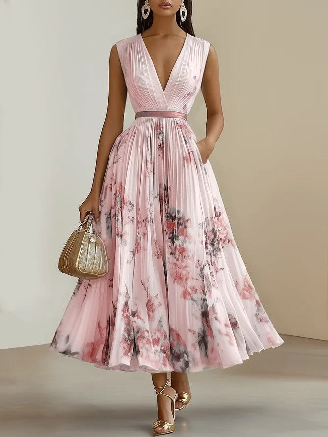 Molly | Elegant Sleeveless Long V-Neck Dress