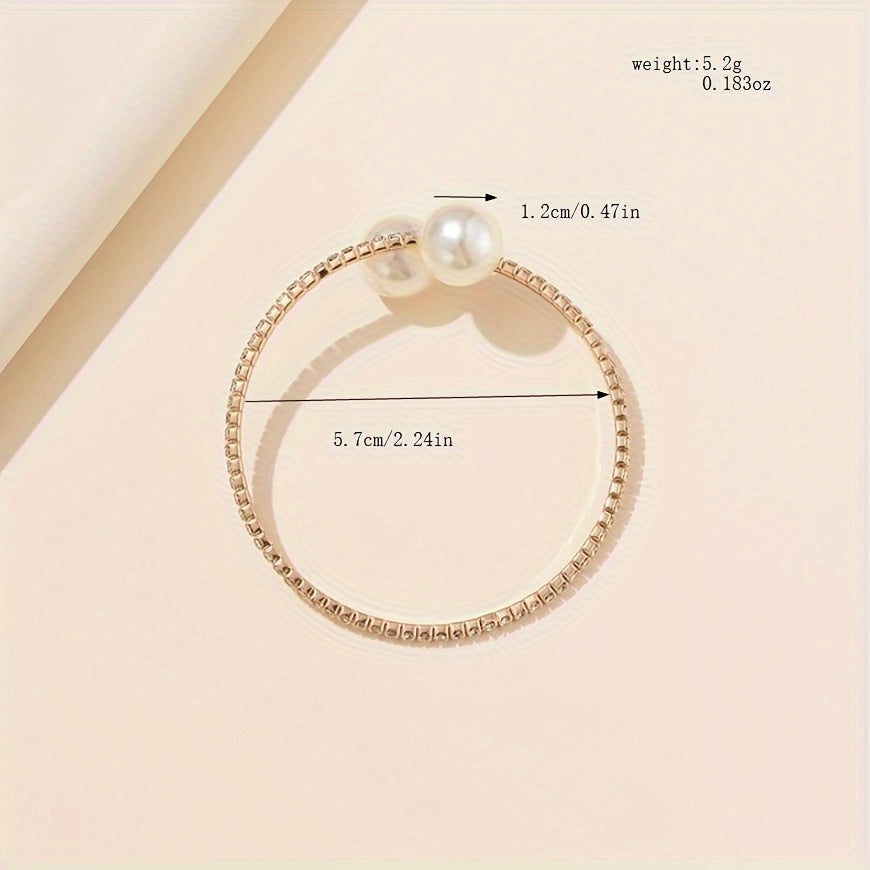 Tove | Inlaid Rhinestone Pearl Bracelet