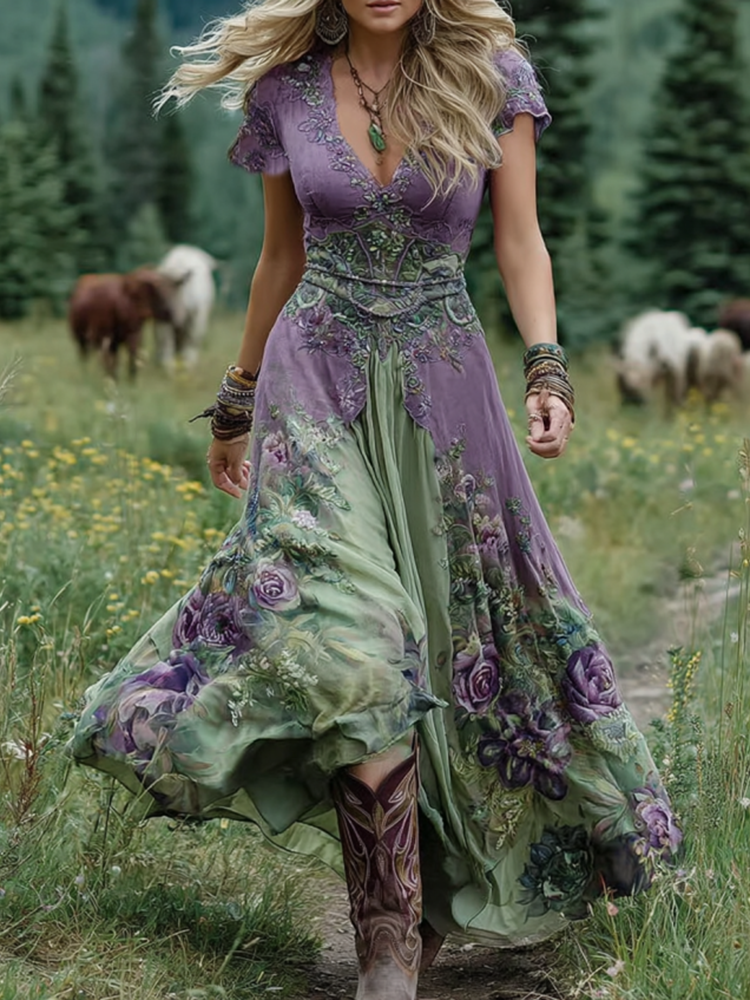 Amelia | Vintage Floral Maxi Dress