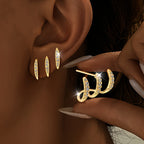 Elegant Rhinestone Three-Prong Earrings