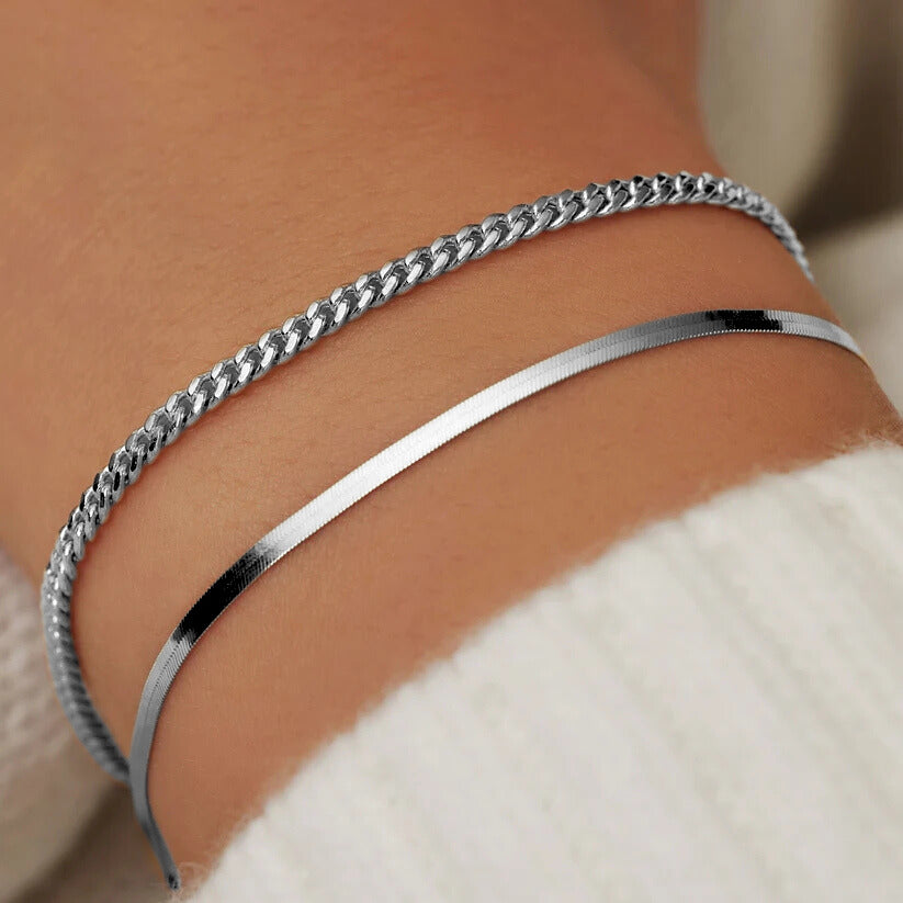 Sun Serpent Bracelet | White Gold
