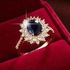 Seraphina | Sapphire Gold Halo Ring