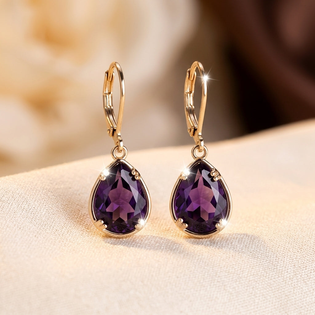 Odette | Amethyst Teardrop Earrings