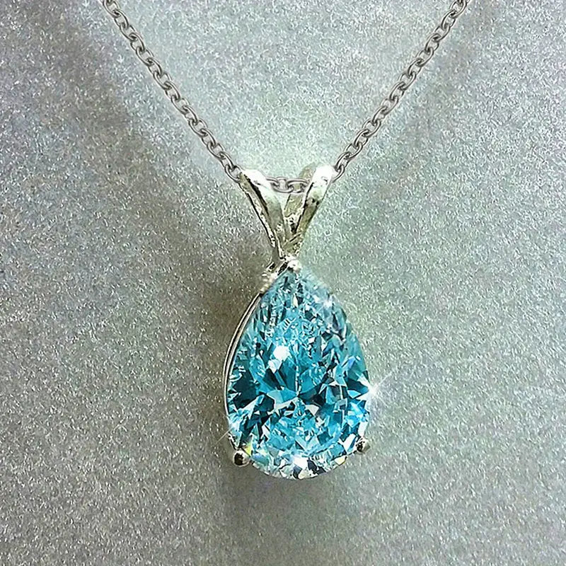 Ocean Tear Necklace | White Gold