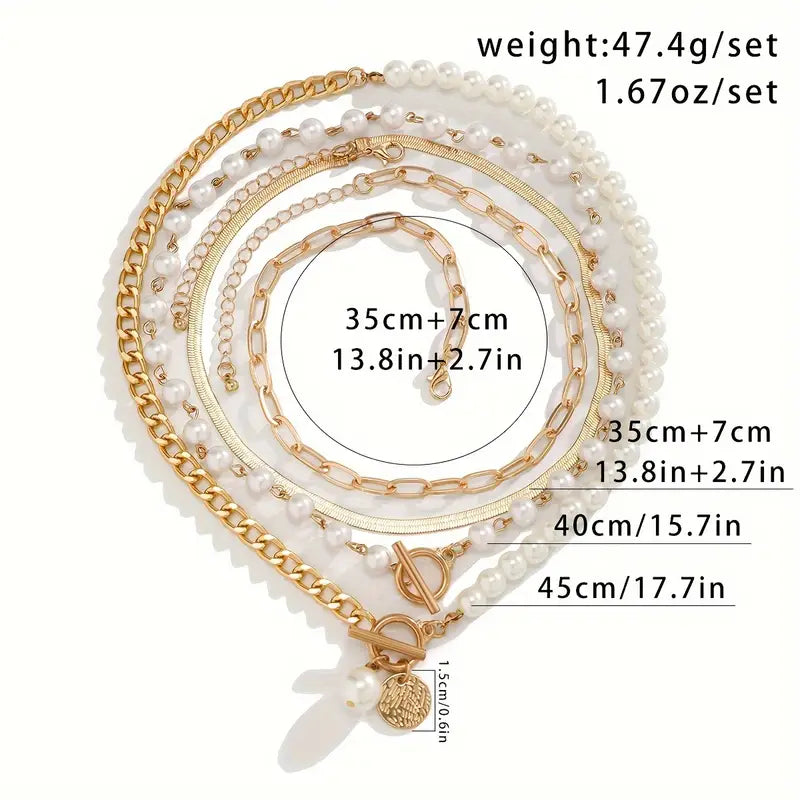 Léonie | Gold Snake Chain Necklace Set