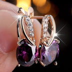 Zelda | Gold Amethyst Hoop Earrings