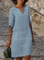 Lavinia | Vintage Split-Neck Summer Dress
