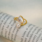 Open Duo Pearl Wrap Ring