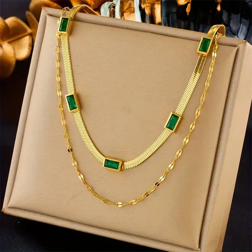Willow | Double-Layer Gem Necklace