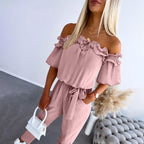 Georgia | Stylish Off Shoulder Tie-Waist Jumpsuit
