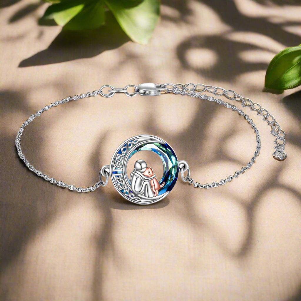 Adjustable Dog Charm Bracelet in Sterling Silver