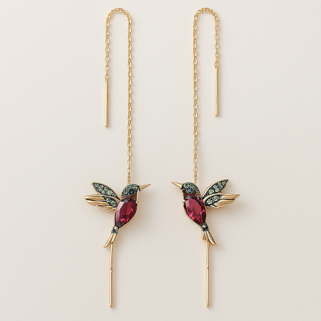 Kolibri Enamel and Zirconia Earrings