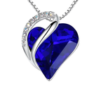 Leah | Silver Sapphire Heart Necklace