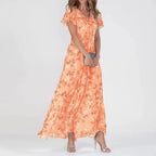 Noelle | Elegant Floral Short Sleeve Dress