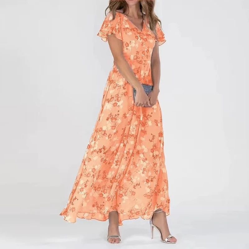 Noelle | Elegant Floral Short Sleeve Dress