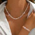 Hazel | Crystal Fishtail Necklace Set