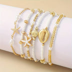 Golden 6-Piece Beach Bracelet Set