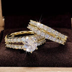 2-Piece Zirconia Wedding Ring Set