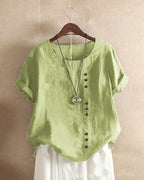 Adeline | Short Sleeve Round Neck Blouse