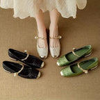 Daisy | Vintage Braided Pearl Strap Shoes