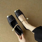 Daisy | Vintage Braided Pearl Strap Shoes