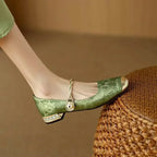 Daisy | Vintage Braided Pearl Strap Shoes