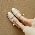 Daisy | Vintage Braided Pearl Strap Shoes