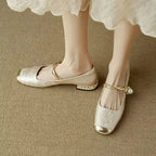 Daisy | Vintage Braided Pearl Strap Shoes