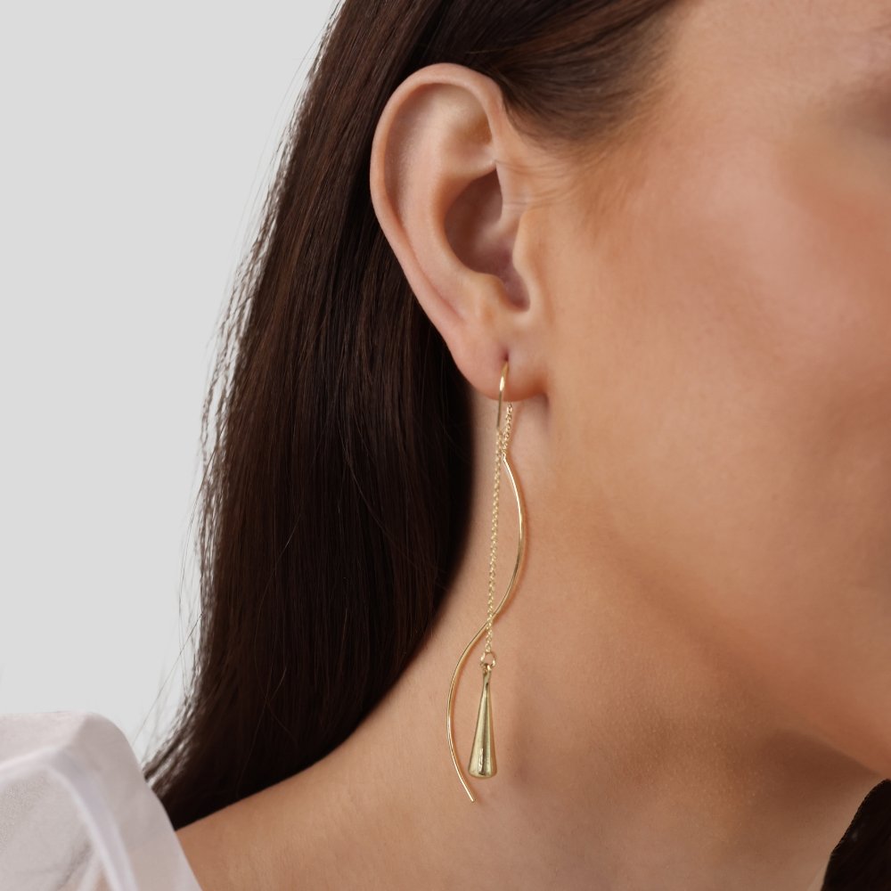 Opal | Gold Teardrop Tassel Earrings