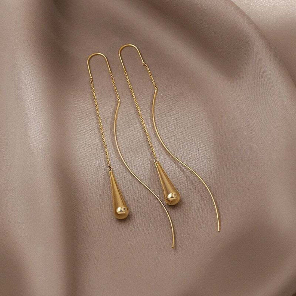 Opal | Gold Teardrop Tassel Earrings
