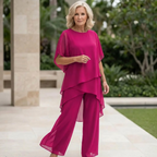 Rowena | Elegant Draped Palazzo Pants Set