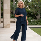 Rowena | Elegant Draped Palazzo Pants Set