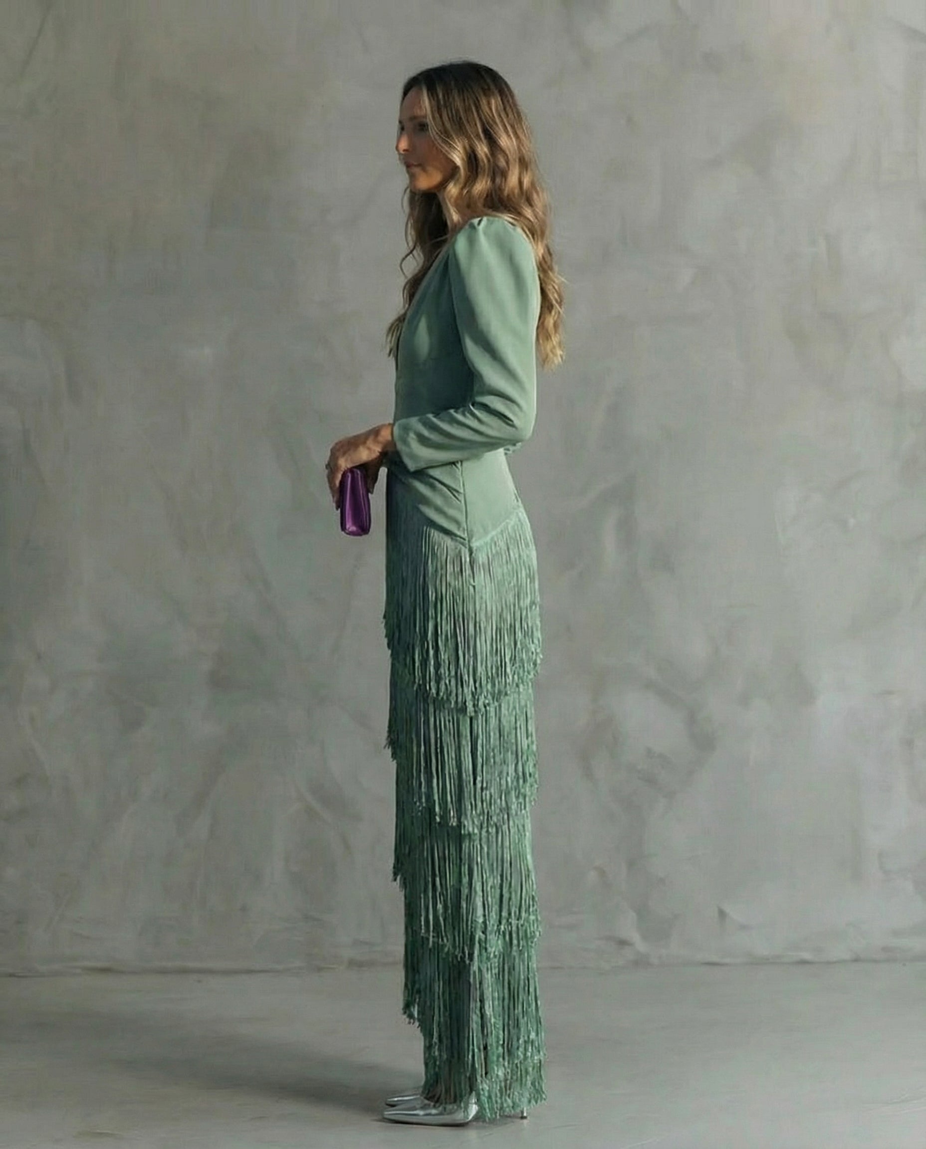 Celina | Flowy V-Neck Long Sleeve Dress