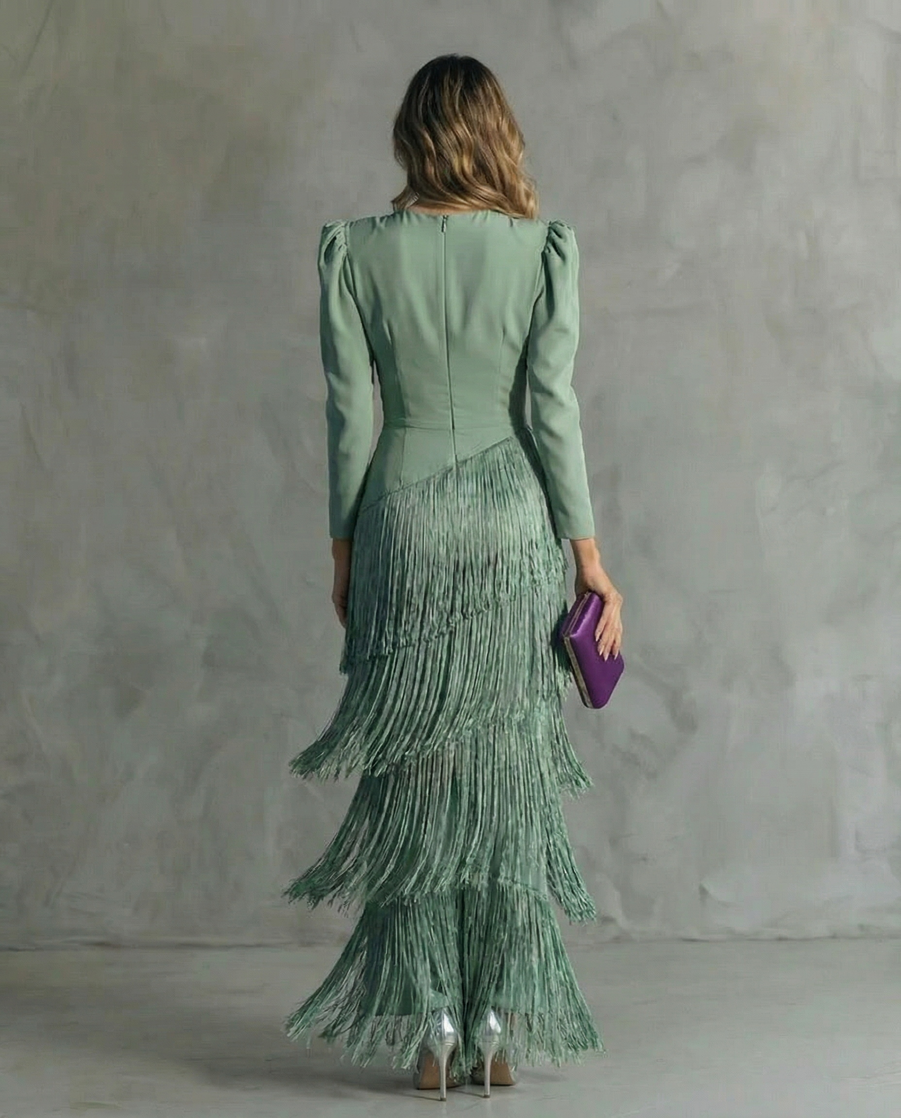 Celina | Flowy V-Neck Long Sleeve Dress