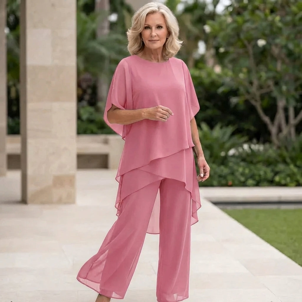 Rowena | Elegant Draped Palazzo Pants Set