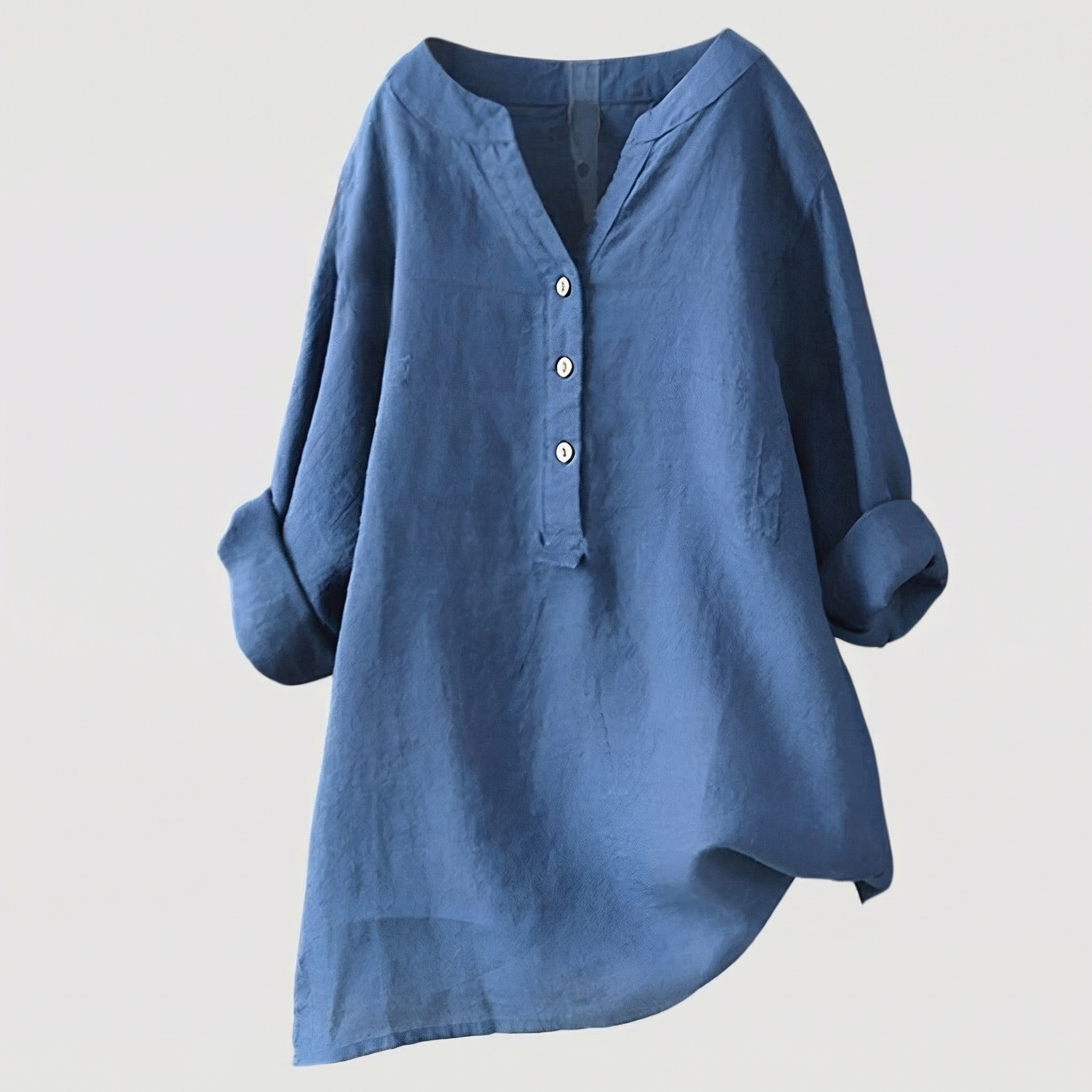 Cassia | Refined V-Neck Button-Down Shirt