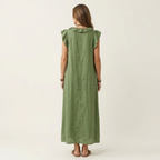Maude | Long dress with V-neck and ruffles
