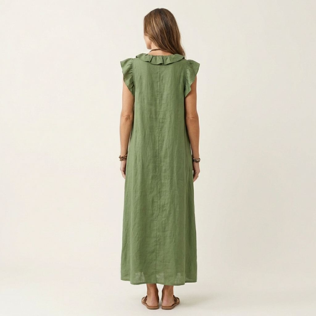 Maude | Long dress with V-neck and ruffles