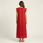 Maude | Long dress with V-neck and ruffles