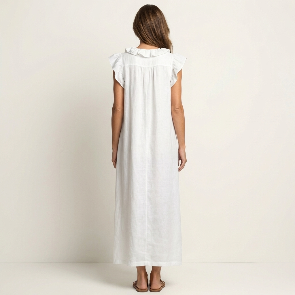 Maude | Long dress with V-neck and ruffles