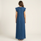 Maude | Long dress with V-neck and ruffles