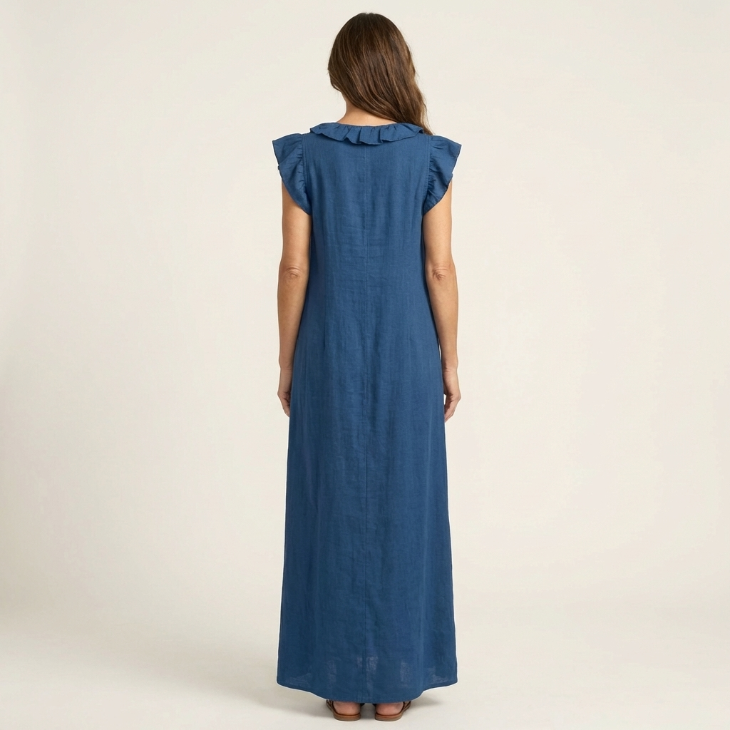 Maude | Long dress with V-neck and ruffles
