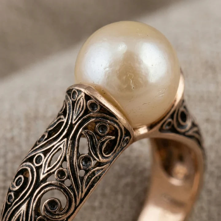 Fleur | Timeless Vintage Pearl Gold Ring