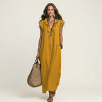 Maude | Long dress with V-neck and ruffles