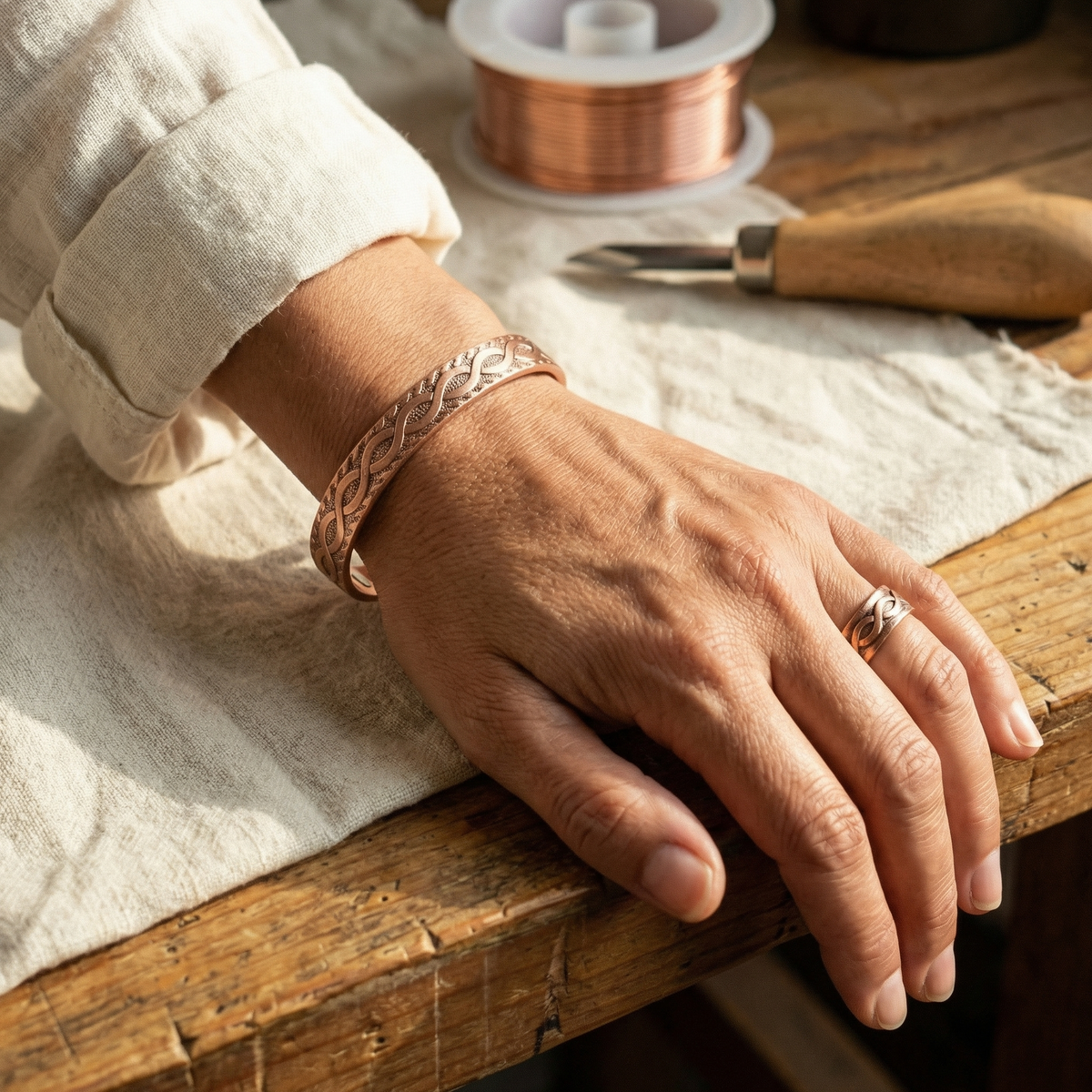 Knot | Copper Bracelet Set